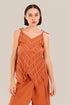 Striped bias cut top with thin straps